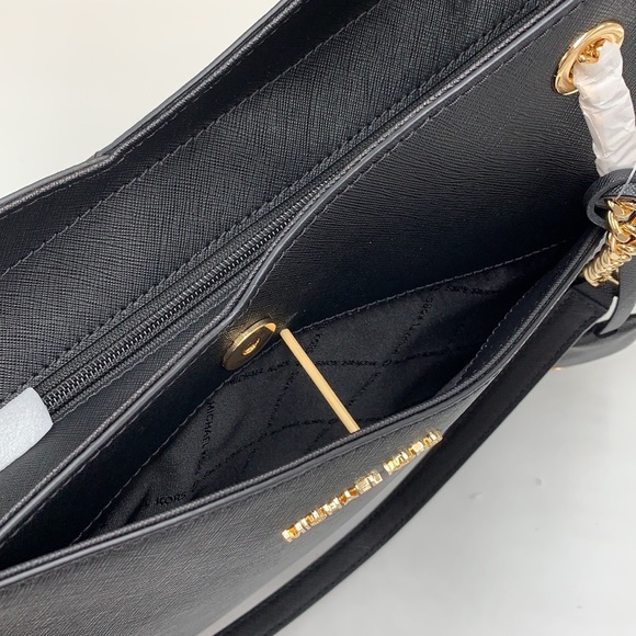 MICHAEL KORS 
Jet Set Large Saffiano Leather XChain Shoulder Bag BLACK COLOR - Picture 8 of 14